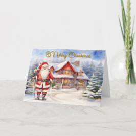 Festive Santa Winter Scene Card Tack Kort