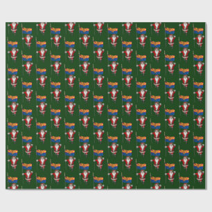Festive Santa with ensign of Arizona Presentpapper