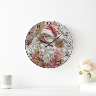 Festive Santa's artistic portrayal Stor Klocka