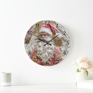 Festive Santa's artistic portrayal Stor Klocka