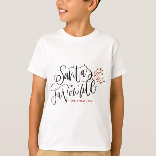 Festive Santa's Favorite Lettering jul T Shirt