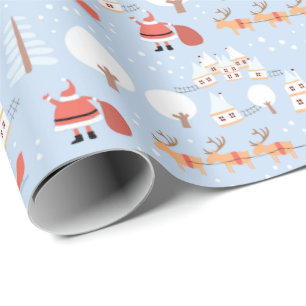 Festive Santa's jul Village and Roligt Reindeer Presentpapper