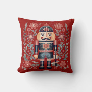 Festive Scandinavian Folk Art Soldier jul Kudde