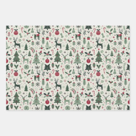 Festive Scandinavian Holly & Reindeer jul