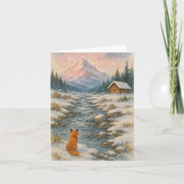 Festive scene Xmas card  Helgkort (Framsida)