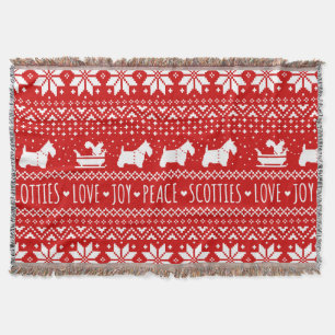 Festive Scottie Hundar jul   Scottish Terriers Filt