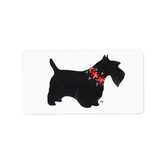 Festive Scottie Stickers! Adressetikett (Framsidan)