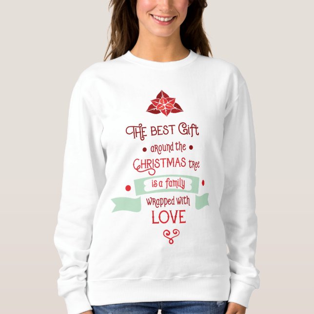 Festive Script Quote White Sweatshirt T Shirt (Framsida)
