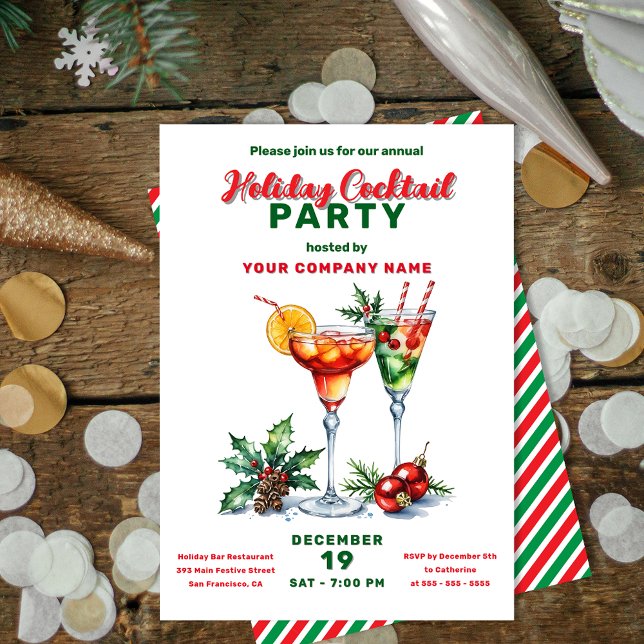 Festive Season Spirits: A Helgdag Cocktail Party Inbjudningar (Skapare uppladdad)