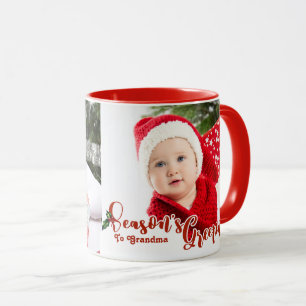Festive Season's Greetings Calligraphy 2 Photo Mugg