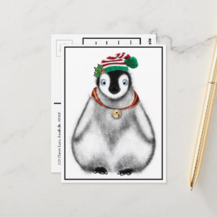 Festive semesterpingvin jingle bells vykort