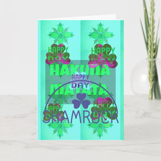 Festive Shamrock Captivating St. Patrick's Blommig Helgkort (Framsida)