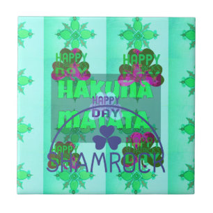 Festive Shamrock Captivating St. Patrick's Blommig Kakelplatta