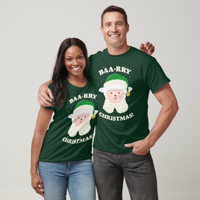 Festive Sheep Says Baa-rry Christmas! T Shirt (Unisex)