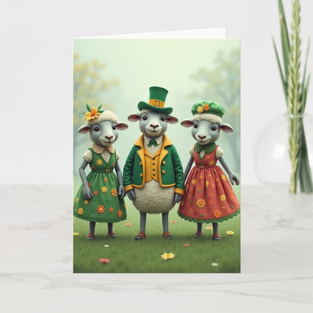 Festive Sheep Springtime Card Kort (Framsida)