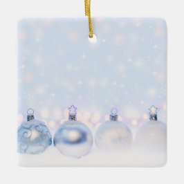 Festive Silver jul Bollar på Snö Julgransprydnad Keramik