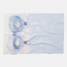 Festive Silver jul Bollar på Snö Kökshandduk