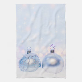Festive Silver jul Bollar på Snö Kökshandduk