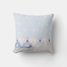 Festive Silver jul Bollar på Snö Kudde