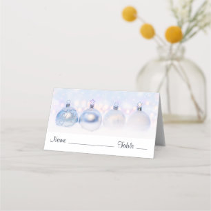 Festive Silver jul Bollar på Snö Placeringskort