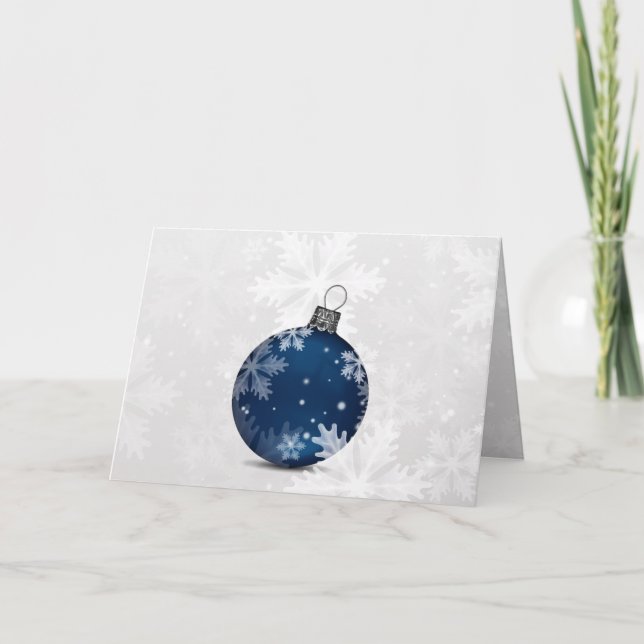 Festive silver navy blue Corporate-julkort Helgkort (Framsida)