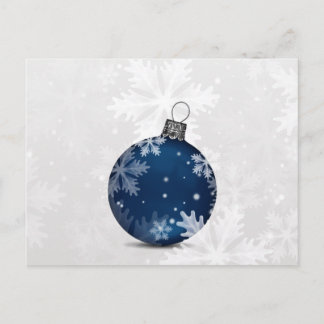 Festive silver navy blue ornament Helgdagskorts Helg Vykort