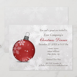 Festive Silver Red Corporate Julfest Inbjudan