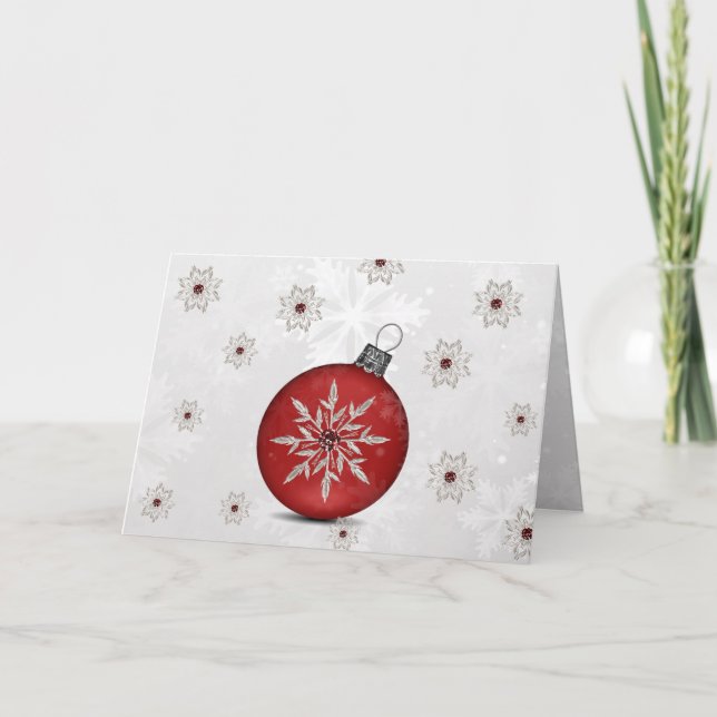 Festive silver Red Corporate-julkort Helgkort (Framsida)