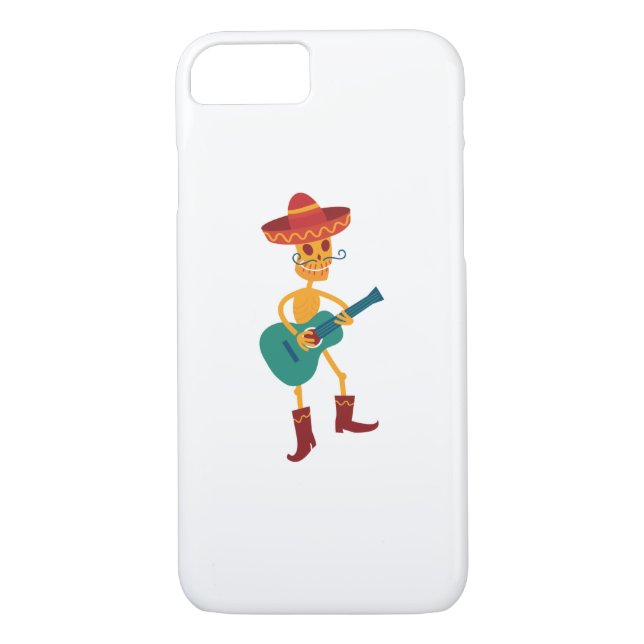 Festive Skeleton Guitar Player Case-Mate iPhone Skal (Baksida)