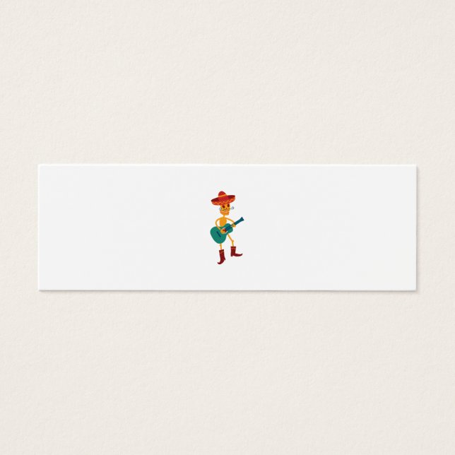 Festive Skeleton Guitar Player Litet Visitkort (Framsidan)