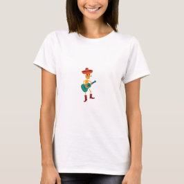 Festive Skeleton Guitar Player T Shirt