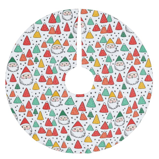 Festive Sketches Santas and Gumdroppe Julgransmatta Borstad Polyester (Framsidan)