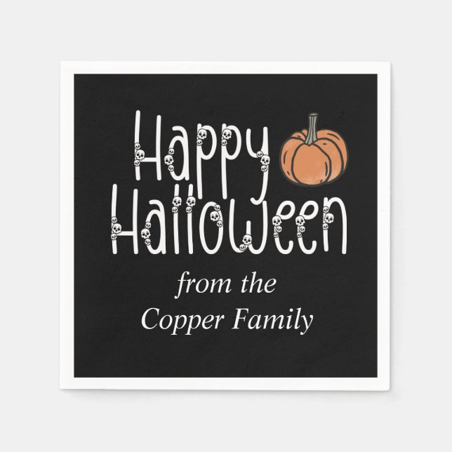 Festive Skull Halloween-personlig Pappersservett (Framsidan)