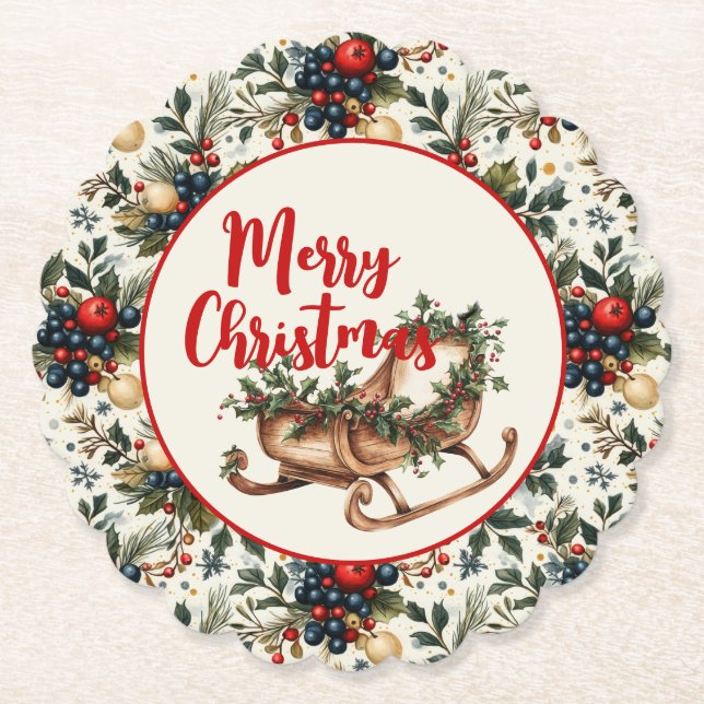 Festive Sleigh Ride  Underlägg Papper (Framsida)