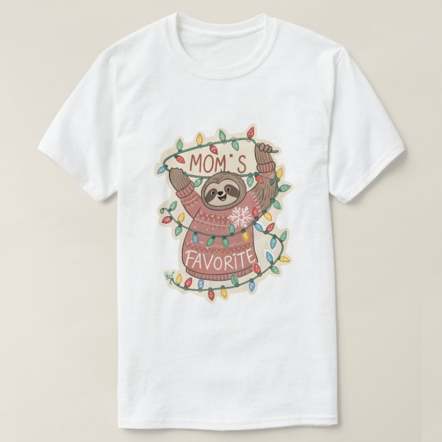 Festive Sloth Meltdown Sticker: Ugly Sweater Holid T Shirt (Design framsida)