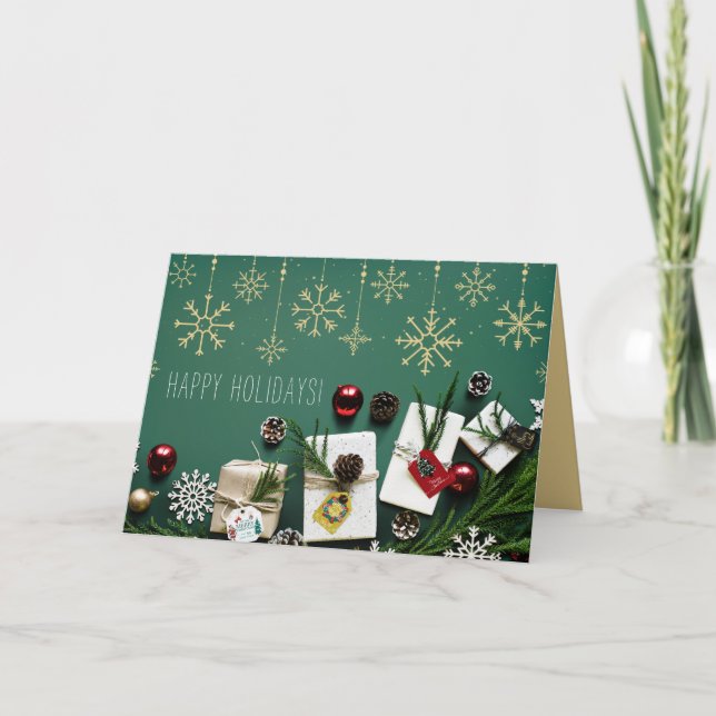 Festive Snöflingor, jul Kort (Framsida)