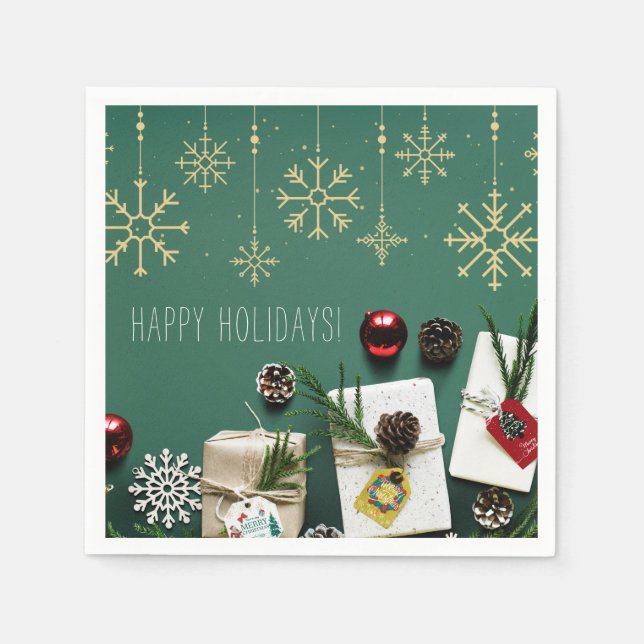 Festive Snöflingor, jul Pappersservett (Framsidan)