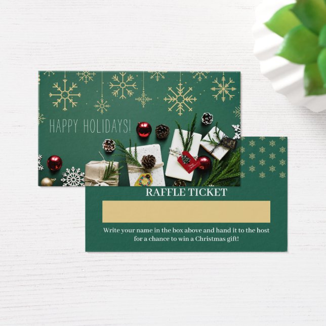Festive Snöflingor, jul Raffle Biljett (Skivbord)