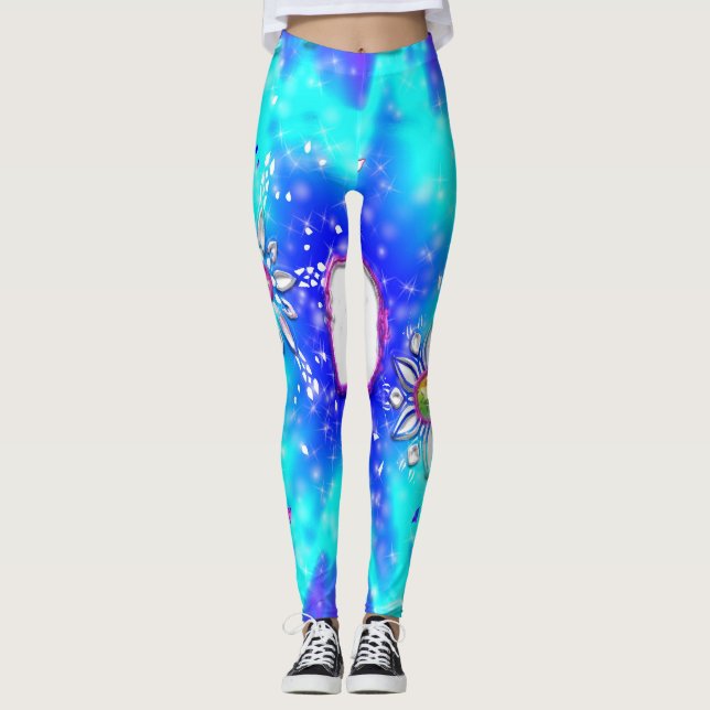 Festive snöflingor leggings (Framsida)