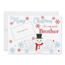 Festive Snögubbe Brother Gift Card Holder