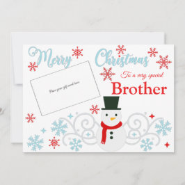 Festive Snögubbe Brother Gift Card Holder Kort