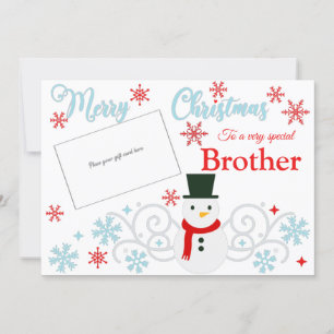 Festive Snögubbe Brother Gift Card Holder Kort
