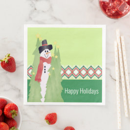 Festive Snögubbe Designer Pappersservett