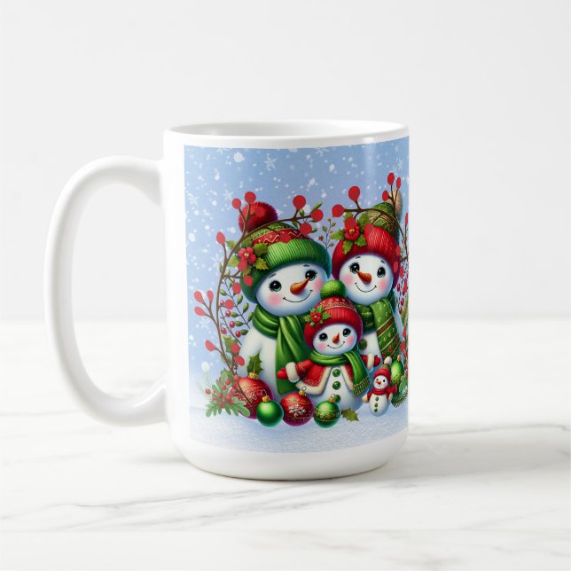 Festive Snögubbe Family Kaffemugg (Vänster)