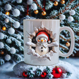 Festive Snögubbe jul Mugg - 3D Helgdag
