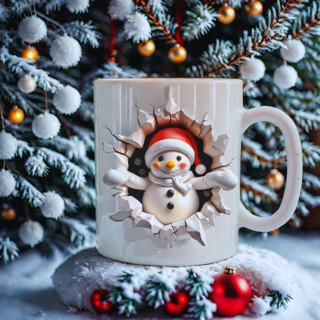 Festive Snögubbe jul Mugg - 3D Helgdag (Skapare uppladdad)