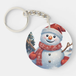 "Festive Snögubbe Keychain - julvibes