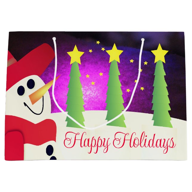 Festive Snögubbe med rött (Framsidan)