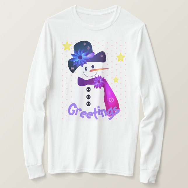 Festive Snögubbe Mode T Shirt (Design framsida)