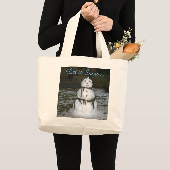 Festive Snögubbe Tote Bag Jumbo Tygkasse (Framsida (produkt))